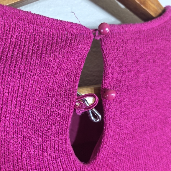 Women's Anthony Sicari 1980's Bold Pink Colorful Striped Women's Dress Sz 12 - Picture 6 of 14